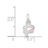 Sterling Silver Letter P with Enamel Pendant