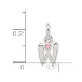 Sterling Silver Letter W with Enamel Pendant