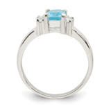 Sterling Silver Light Blue & White CZ Ring - QR-4861B0C6-8884
