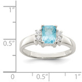 Sterling Silver Light Blue & White CZ Ring - QR-4861B0C6-8884