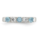 Sterling Silver Light Blue & White CZ Ring - QR-F97F75AE-8221
