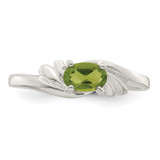 Sterling Silver Lime Green Oval CZ Ring - QR-8C5B478F-4555