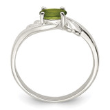 Sterling Silver Lime Green Oval CZ Ring - QR-9A43626D-8231