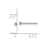 Sterling Silver Madi K Rhodium-plated 2.00mm Blue CZ Childrens Stud Post Earrings