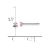 Sterling Silver Madi K Rhodium-plated 3.00mm Pink CZ Childrens Stud Post Earrings