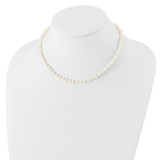 Sterling Silver Madi K Rhodium-plated 5-6mm White Semi-Round Freshwater Cultured Pearl 14 inch with 2 inch Extension Children's Necklace