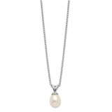 Sterling Silver Madi K Rhodium-plated 6-7mm White Rice Freshwater Cultured Pearl 14 inch Necklace