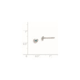 Sterling Silver Madi K Rhodium-plated Polished March Light Blue Preciosa Crystal Heart Children's Post Earrings