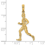 14K 3-D Polished Runner Charm