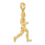 14K 3-D Polished Runner Charm