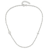 Sterling Silver Medal/Cross w/1.5in ext. Rosary Necklace