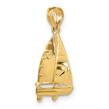 14K 3-D Polished SAILBOAT Charm - K8-7D7E2003-3253