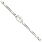 Sterling Silver Medical Jewelry Curb Link Bracelet - XS-CEB10FCD-6040