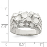 Sterling Silver Men's Nugget Ring - QR-DB0BA568-8640