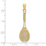14K 3-D Polished Tennis Racquet Charm