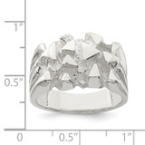 Sterling Silver Nugget Ring - QR-D3DABC27-3492