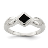 Sterling Silver Onyx Ring - QR-7AC342EE-9403