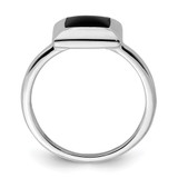 Sterling Silver Onyx Ring - QR-B530AED2-9693