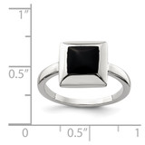 Sterling Silver Onyx Ring - QR-B530AED2-9693
