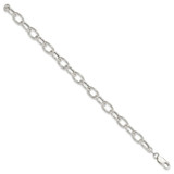 Sterling Silver Open Link Cable 8.50mm Bracelet