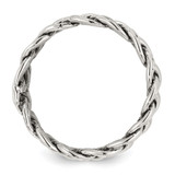 Sterling Silver Oxidize and Polished 6mm Braided Band - QR-C3BEF890-5808