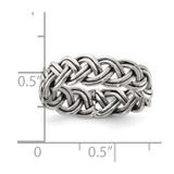 Sterling Silver Oxidize and Polished 6mm Braided Band - QR-C751A094-7593
