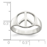 Sterling Silver Peace Sign Ring - QR-31EEC4B4-3251