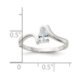 Sterling Silver Pear Shaped CZ Ring - QR-04A4FB85-9327