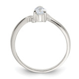 Sterling Silver Pear Shaped CZ Ring - QR-66256C0F-1009