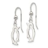 Sterling Silver Penguin Shepherd Hook Earrings