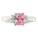Sterling Silver Pink & White CZ Ring - QR-EF26C432-3147