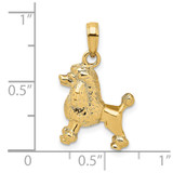 14K 3-D Poodle Dog Charm