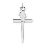 Sterling Silver Platinum-plated & 18k Gold-plated Cross Pendant