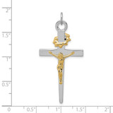 Sterling Silver Platinum-plated & 18k Gold-plated Crucifix Pendant - QC-742EA451-5697
