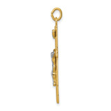 Sterling Silver Platinum-plated & 18k Gold-plated Crucifix Pendant - QC-9FB86995-3762