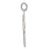 Sterling Silver Platinum-plated & Gold Tone Cross Pendant - QC-20FE5650-3295