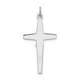 Sterling Silver Platinum-plated & Gold Tone Cross Pendant - QC-3C4A57D7-9393