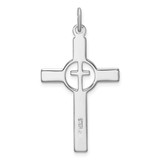 Sterling Silver Platinum-plated & Gold Tone Cross Pendant - QC-9750CD34-2479