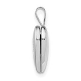 Sterling Silver Platinum-plated & Gold Tone Satin & D/C Cross Heart Locket