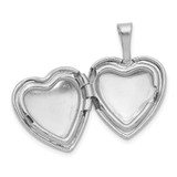 Sterling Silver Platinum-plated & Gold Tone Satin & D/C Cross Heart Locket