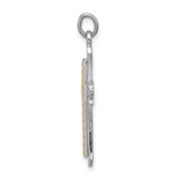 Sterling Silver Platinum-plated & Gold-plated Cross Pendant - QC-747E248B-7445