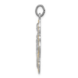 Sterling Silver Platinum-plated 4-way Medal