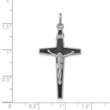 Sterling Silver Platinum-plated Enameled Crucifix Pendant - QC-8DE44FC9-2262