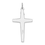 Sterling Silver Platinum-plated Enameled Crucifix Pendant - QC-8DE44FC9-2262