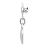 Sterling Silver Platinum-plated Enameled Miraculous Medal Pin - QC-185AB560-8778