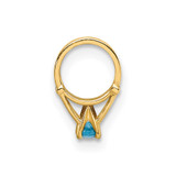 14K 3D Ring with Aqua CZ Charm