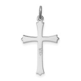 Sterling Silver Platinum-plated Fleur De Lis Cross Charm