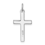 Sterling Silver Platinum-plated Heart Cross Charm