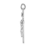 Sterling Silver Platinum-plated INRI Crucifix Pendant - QC-6EE9F5A3-3616