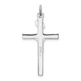 Sterling Silver Platinum-plated INRI Crucifix Pendant - QC-6EE9F5A3-3616